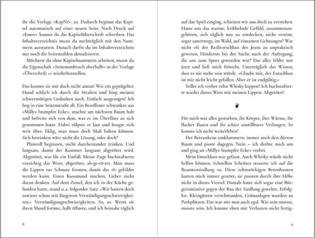 Doppelseite der Vorlage »A Cormorant Book« von Johann-Christian Hanke