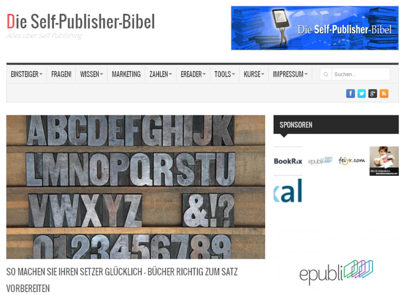 Artikel von Buchlayouter Johann-Christian-Hanke in der Selfpublisherbibel
