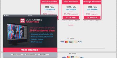 QuarkXPress-Advantage wird richtig teuer (Screenshot: J.-Chr. Hanke)